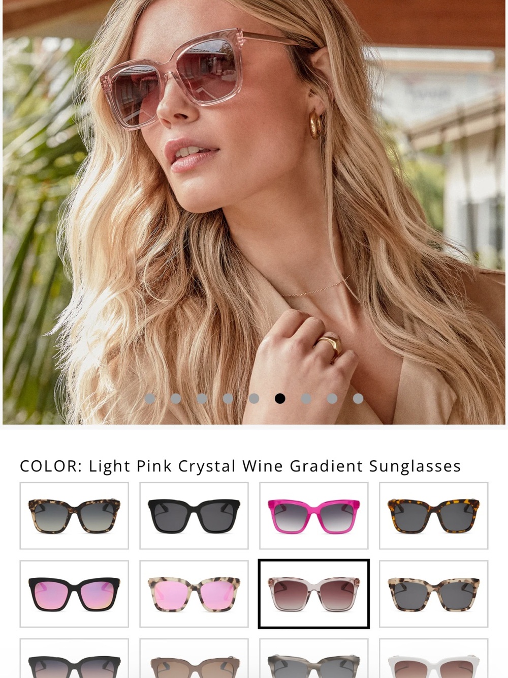 NWOT Diff Eyewear BELLA Light Pink Crystal Wine Gradient Sunglasses - Picture 11 of 12